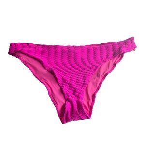 Good‎ American 7 4X Plus Bikini Bottom Hawaiian Pink Textured High Cut NWT Beach